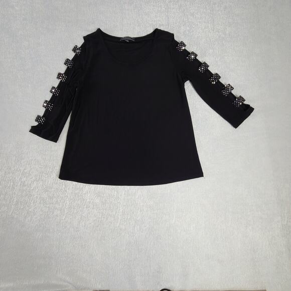 Corvia womens open arm lattice top black Size small Goth grunge office festival - Picture 1 of 7